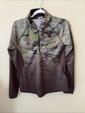 Under Armour Camo Half-Zip Pullover - Green/Brown